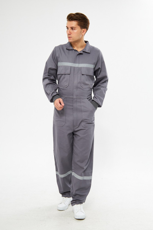 Gri Bütün İş Tulumu 12/16 Gabardin