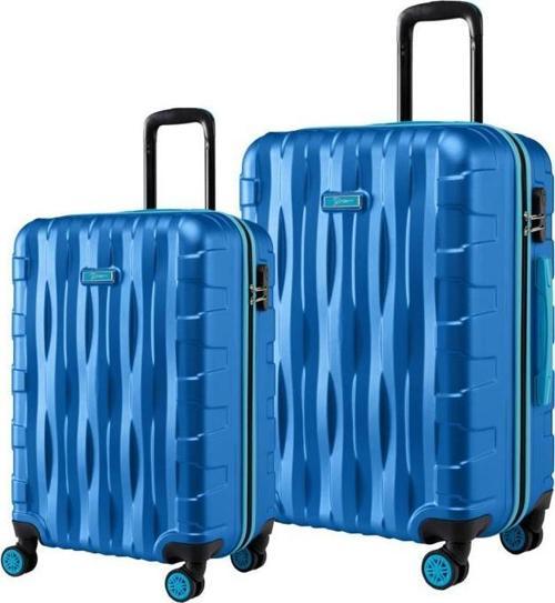 2'li Valiz Seti Orta Boy - Kabin Boy Mavi 1167