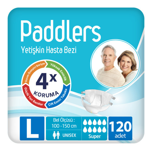 Yetişkin Hasta Bantlı Bez Large 30 x 4 li Koli (120 Adet)