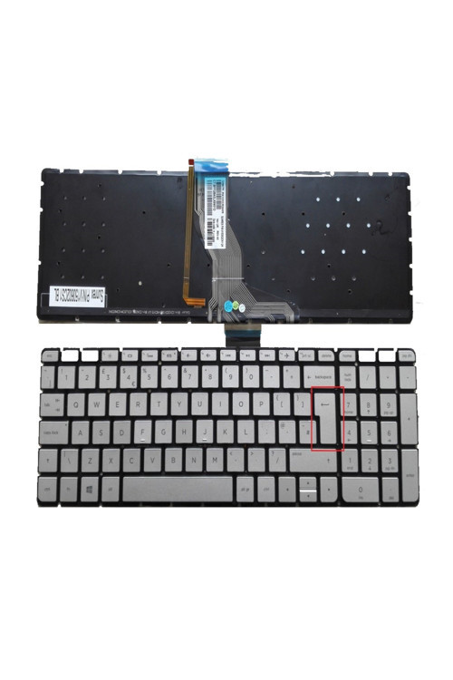 Hp 15-AB050NT, 15-AB051NT Klavye (Silver - TR) ışıklı - B.Enter