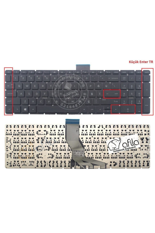 HP Pavilion Gaming 15-ec2004nt (465G6EA) Notebook Klavyesi, Yeşil Tuş Takımı (Siyah TR) ışıklı