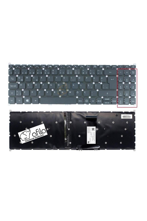 Acer Aspire N19C1D Notebook Klavyesi (Siyah TR) ışıklı