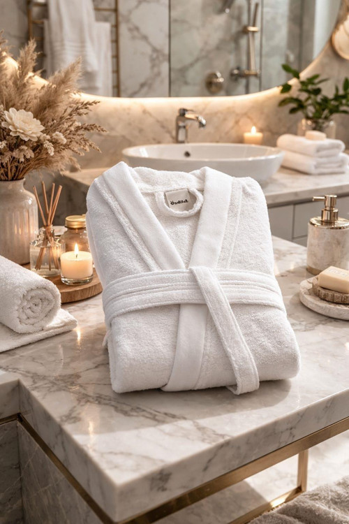 Serenity Bathrobe Bornoz Beyaz M Beden