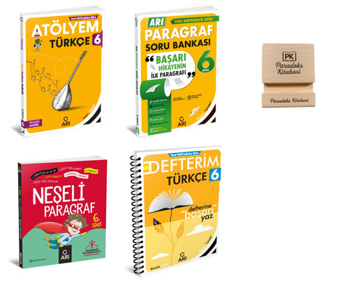 Arı 6. Sınıf Türkçe Atölyem ve Defterim Paragraf ve Neşeli Paragraf 4lü Set + Telefon Standı