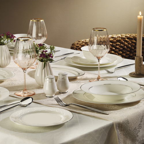 Eftelya Platin 32 Parça 6 Kişilik Yemek Takımı