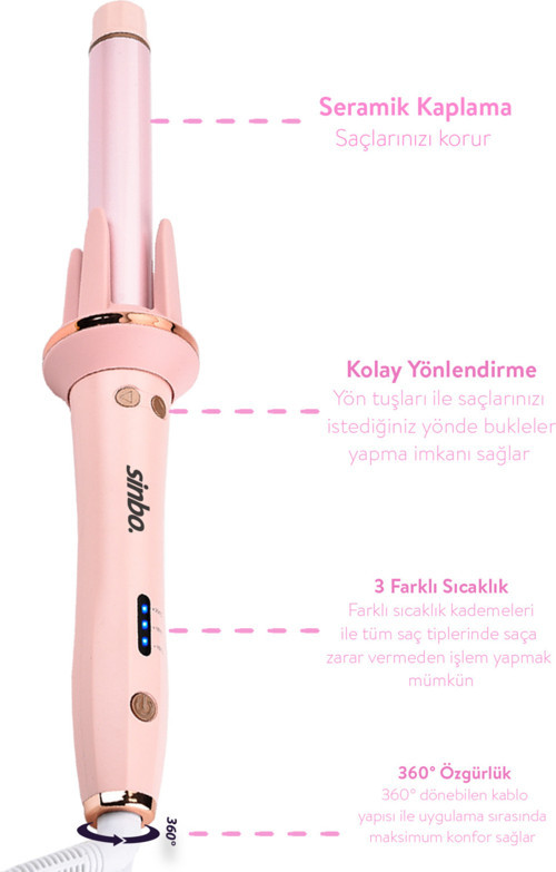 Profesyonel Otomatik Saç Maşası Kalın Su Dalgası 25MM Extra Uzun Başlıklı SHD-1709