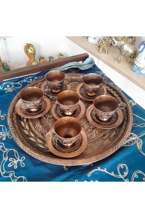 Antika Bakır Tepsili Takım