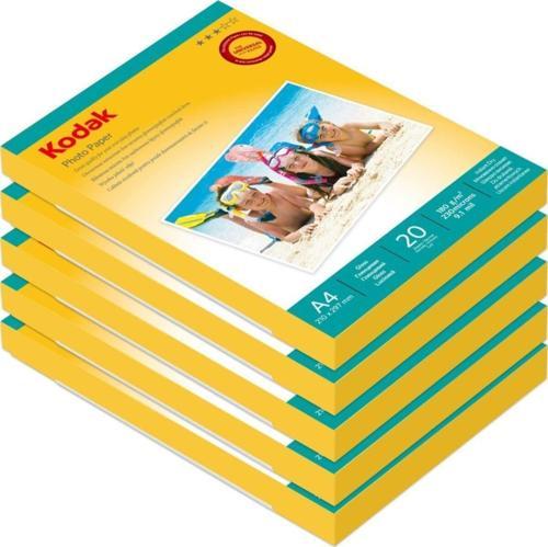 180 Gr/M2 20X30-A4 Parlak Fotoğraf Kağıdı 20'Li 5 Paket - 100 Adet