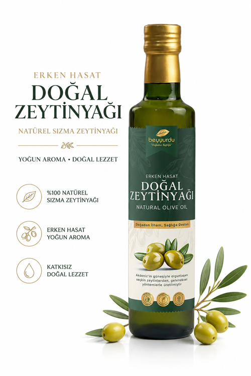 Doğal Zeytinyağı Beyyurdu Erken Hasat Natürel Sızma Zeytinyağı