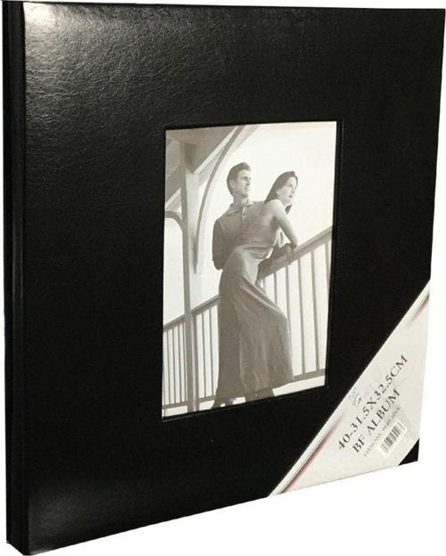 Manyetik Yapışkanlı Deri Fotoğraf Albümü Siyah 20Yaprak Toplam 40 Sayfa
