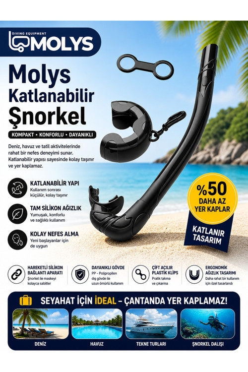 Katlanabilir Şnorkel – Hafif, Taşınabilir ve Konforlu Kullanım Yer Kaplamaz