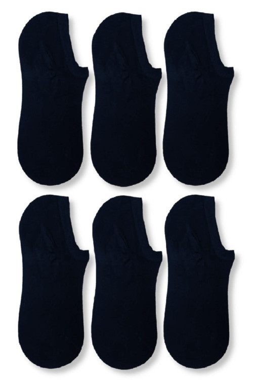 Erkek 6 Lı Paket Siyah Bambu Görünmez Spor Ayakkabı Çorabı