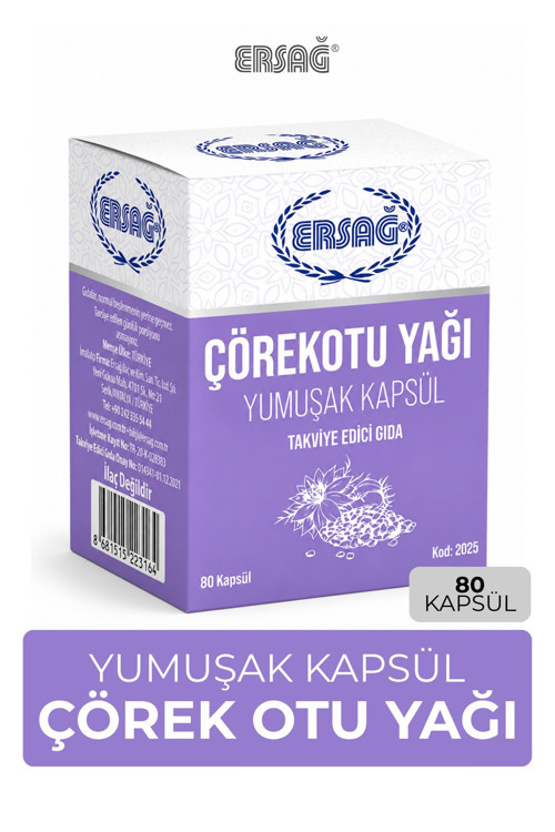 Çörekotu Yağı Jel Kapsül Takviye Edici Gıda 80 Jel Kapsül