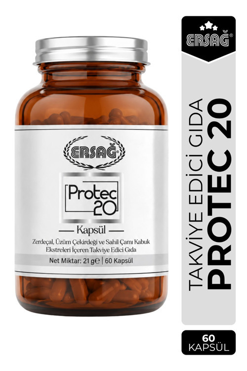 Protec 20 Sahil Çamı Zerdeçal Üzüm Çekirdeği İçeren Takviye Edici Gıda 60 Kapsül