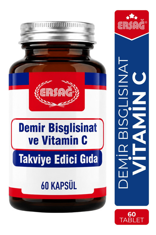 Demir Bisglisinat ve Vitamin C Takviye Edici Gıda 60 Kapsül