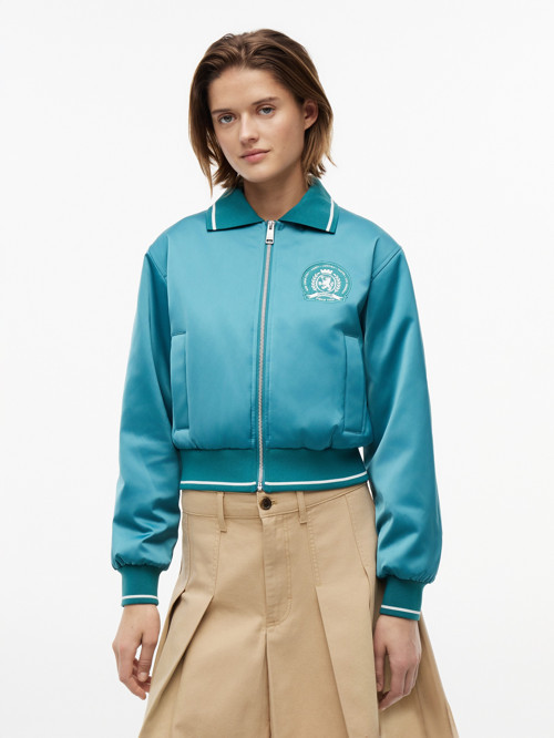 TJW COLLAR SATIN VARSITY JACKET