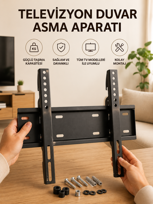 popüler 32-55 İnç Uyumlu 40 Kg Taşıma Kapatiseli Televizyon Duvar Asma Aparatı 2026