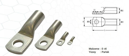 Alüminyum Kablo Pabucu SKP-A 185mm² M16 (20 Adet)