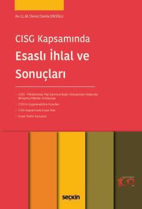 CISG Kapsamında Esaslı İhlal ve Sonuçları Deniz Damla Eroğlu 1. Baskı, Nisan 2024