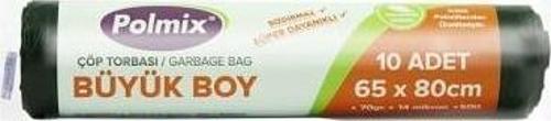 Polmix Standart Büyük Boy Çöp Poşeti 65x80cm 50 Rulo Siyah