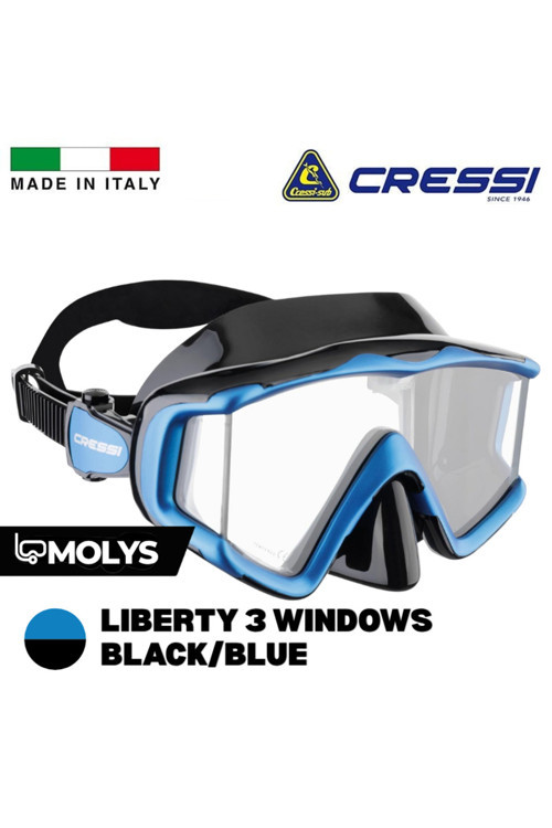 LIBERTY 3 WINDOWS PROFESYONEL Dalış Maskesi Black/Blue