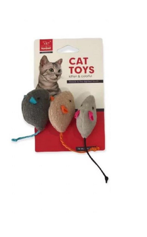Renkli Peluş Fare Kedi Oyuncağı 3 Adet