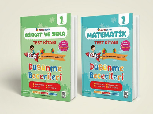 Altın Nokta Yayınları 1. Sınıf Altın Beyin Dikkat Ve Zeka Kitabı ile Matematik Test Kitabı Seti (2 Kitap)