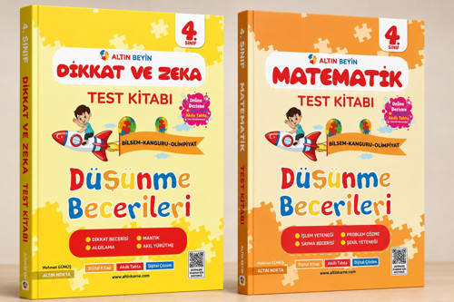 Altın Nokta Yayınları 4. Sınıf Altın Beyin Dikkat Ve Zeka Kitabı ile Matematik Test Kitabı Seti (2 Kitap)