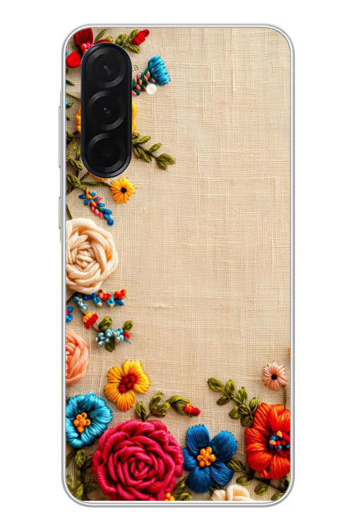 Samsung Galaxy A36 Uyumlu İşlemeli İğne Oyası Baskılı Silikon Kılıf