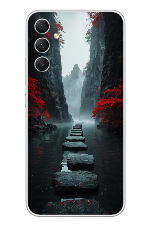 Samsung Galaxy A34 Uyumlu Karanlık Yolu Baskılı Silikon Kılıf