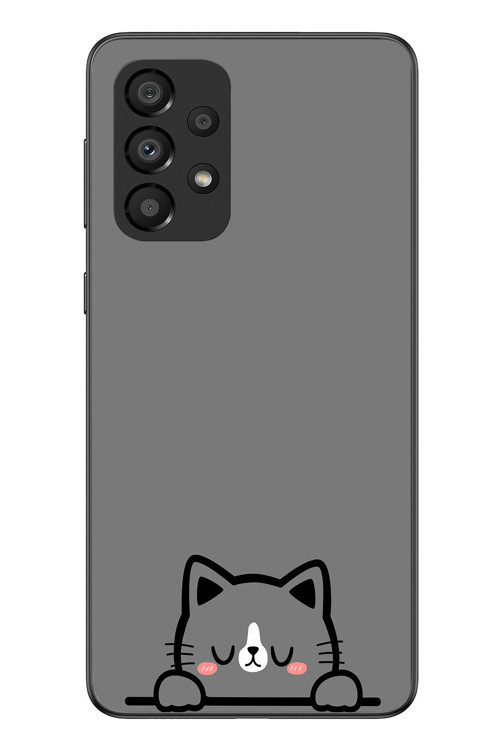 Samsung Galaxy A33 Uyumlu Uyuyan Kedi Baskılı Silikon Kılıf