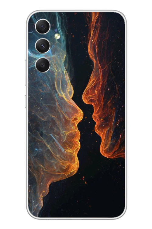 Samsung Galaxy A34 Uyumlu Kavuşan Çizgiler Baskılı Silikon Kılıf