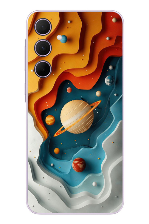 Samsung Galaxy A35 Uyumlu Uzay Renk Paleti Baskılı Silikon Kılıf