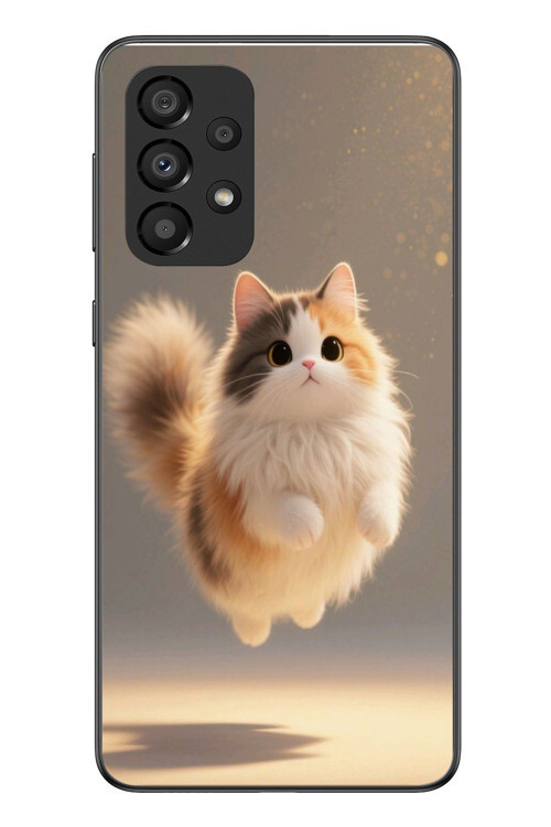 Samsung Galaxy A33 Uyumlu Zıplayan Kedi Baskılı Silikon Kılıf