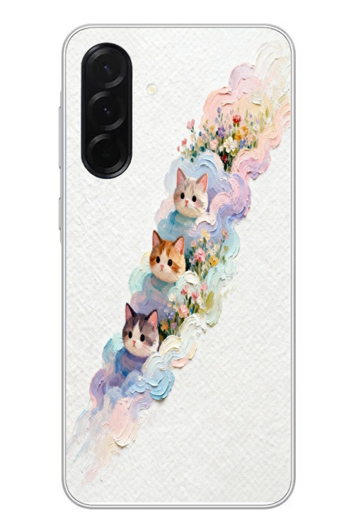 Samsung Galaxy A36 Uyumlu Yağlı Boya Kediler Baskılı Silikon Kılıf