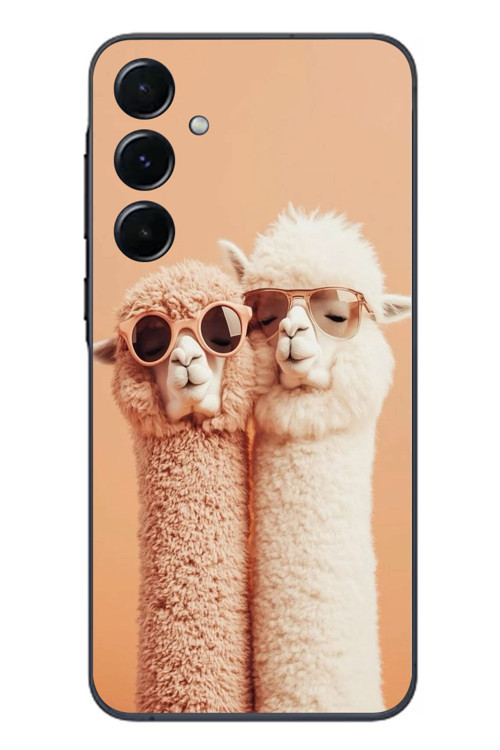 Samsung Galaxy A55 Uyumlu Sevgili Lamalar Baskılı Silikon Kılıf