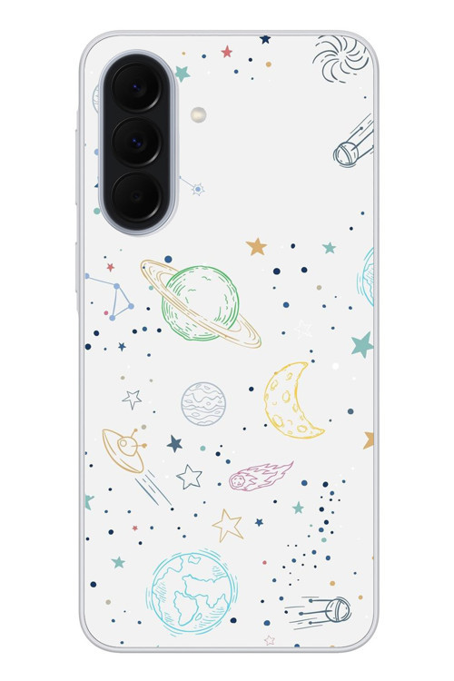 Samsung Galaxy A37 Uyumlu Uzay Yolculuğu Baskılı Silikon Kılıf