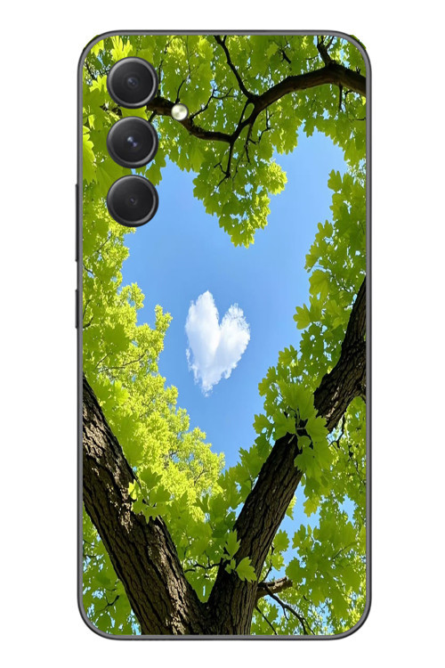 Samsung Galaxy A54 Uyumlu Kalpli Ağaç Baskılı Silikon Kılıf