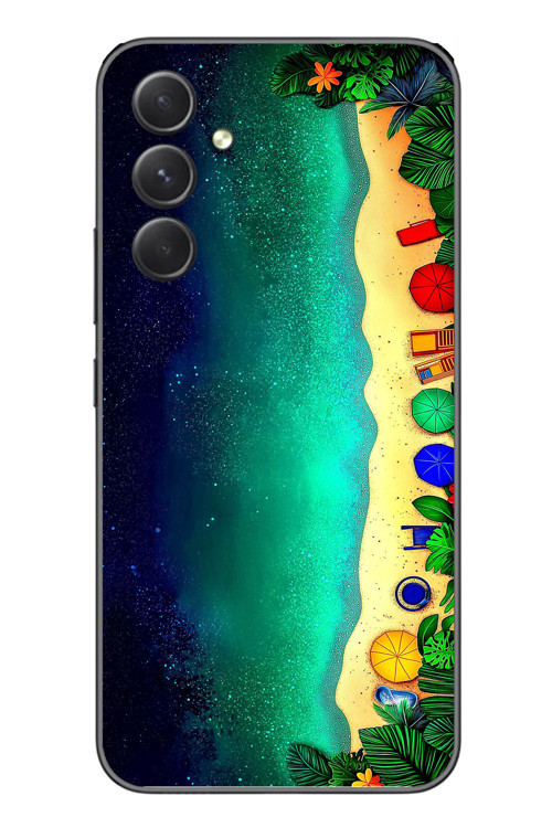 Samsung Galaxy A54 Uyumlu Tatil Kumsal Gecesi Baskılı Silikon Kılıf