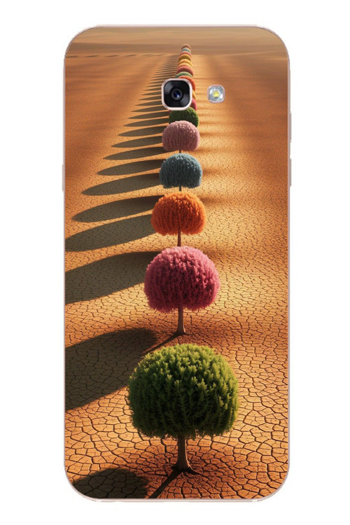Samsung Galaxy A7 (2017) Uyumlu Sıralı Renkli Ağaçlar Baskılı Silikon Kılıf