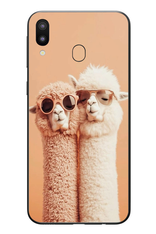 Samsung Galaxy M20 Uyumlu Sevgili Lamalar Baskılı Silikon Kılıf