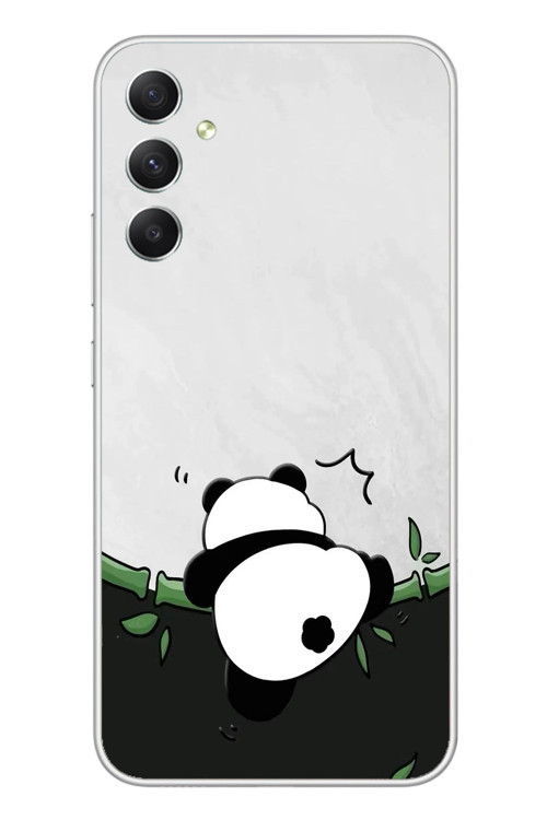 Samsung Galaxy A34 Uyumlu Bambuya Çıkan Panda Baskılı Silikon Kılıf