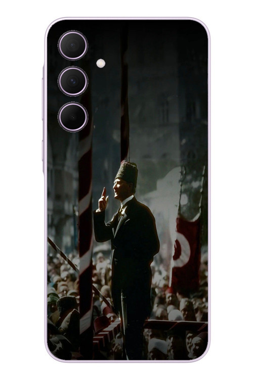 Samsung Galaxy A35 Uyumlu Atatürk Hitap Ediyor Baskılı Silikon Kılıf