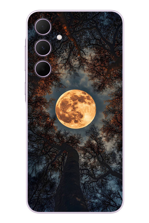 Samsung Galaxy A35 Uyumlu Ay Gökyüzü Baskılı Silikon Kılıf