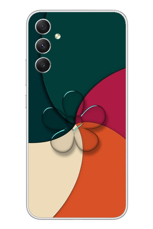Samsung Galaxy A34 Uyumlu Modern Yonca Renkleri Baskılı Silikon Kılıf