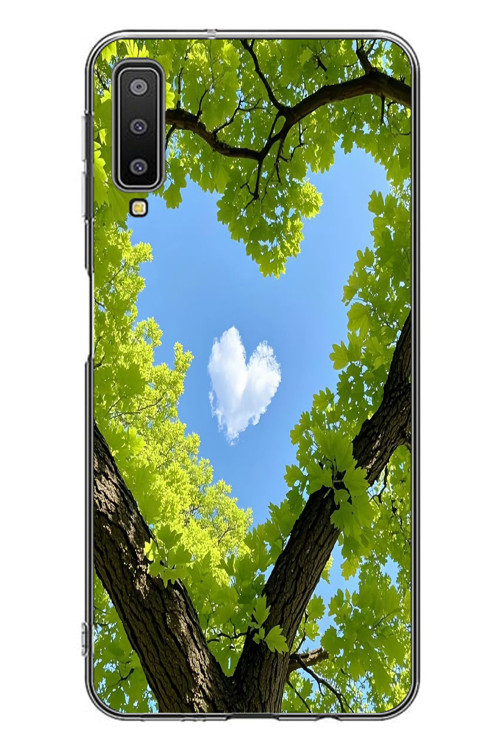 Samsung Galaxy A7 2018 Uyumlu Kalpli Ağaç Baskılı Silikon Kılıf