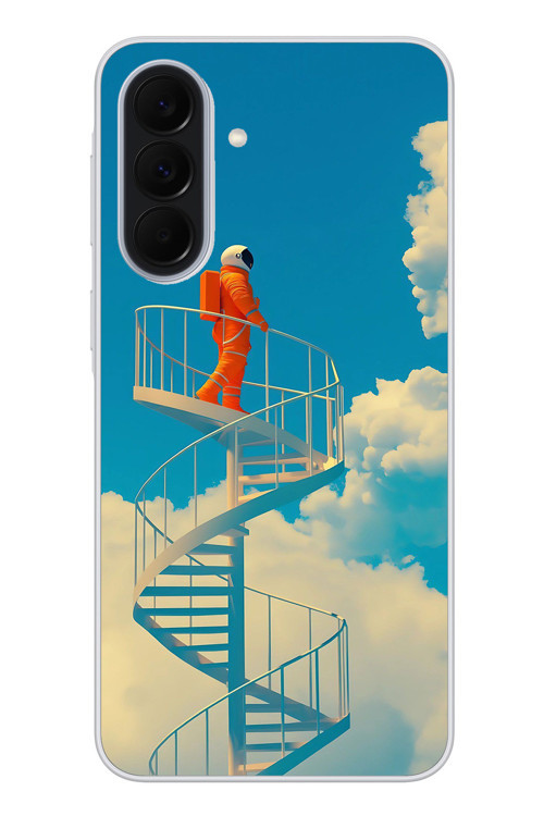 Samsung Galaxy A37 Uyumlu Astronot Gökyüzü Baskılı Silikon Kılıf