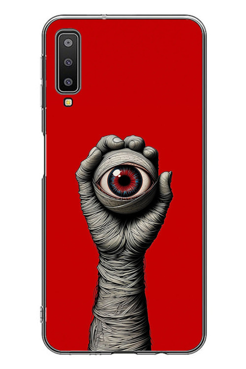 Samsung Galaxy A7 2018 Uyumlu Tek Göz Elde Baskılı Silikon Kılıf