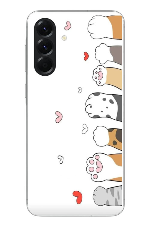 Samsung Galaxy A56 Uyumlu Kedi Harekatı Patileri Baskılı Silikon Kılıf
