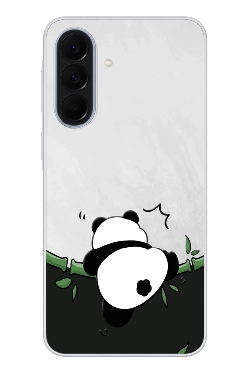 Samsung Galaxy A37 Uyumlu Bambuya Çıkan Panda Baskılı Silikon Kılıf